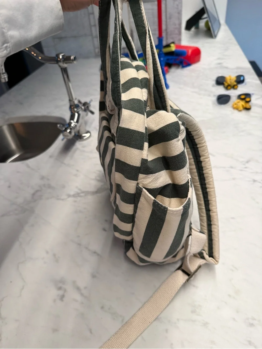 Rylee + Cru Mini Backpack - Green Stripe